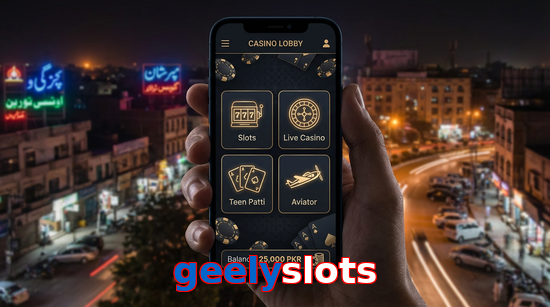 Main screen of Geelyslots app page for PK players